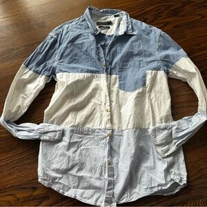 Blue & White Casual button down Shirt